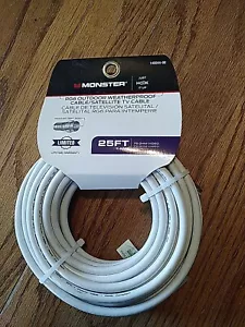 Monster Rg6 outdoor weatherproof cable satellite TV cable 25 Foot 140044-00 - Picture 1 of 3
