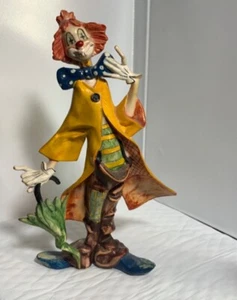 FONTANINI 7 & 3/4" TALL CLOWN WITH UMBRELLA STATUE DEPOSE ITALY 948 SPIDER MARK - Picture 1 of 3