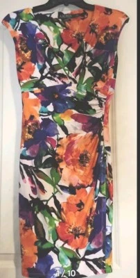 Lauren Ralph Lauren Floral Sleeveless Wrap Dress Sz 2p - Image 1 of 4
