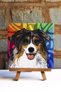 Australian Shepherd Keramik Untersetzer Fliese - Bild 1 von 1