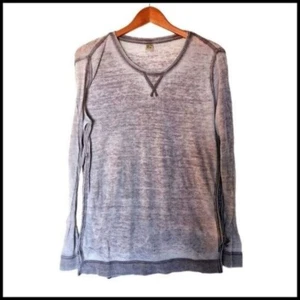 Green Tea Waffelstrick Langarmshirt Tee M Medium lila weiß - Bild 1 von 10