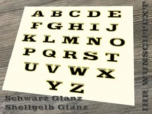 Wunschtext Sticker Gelb Tuning Emblem Schriftzug Autoaufkleber Modellbezeichnung - Picture 1 of 2