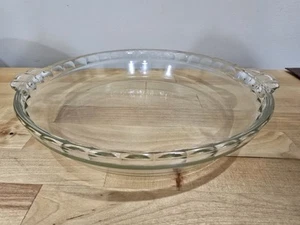 Vintage Pyrex 9 1/2" Deep Dish Pie Plate with Fluted Rim - Clear Glass #229 - Picture 1 of 6