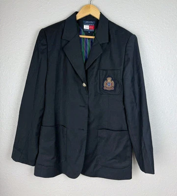 Chaqueta Blazer Vintage TOMMY HILFIGER Azul Lana Academia Preppy Logo Talla 10 143 Foto 1 de 4