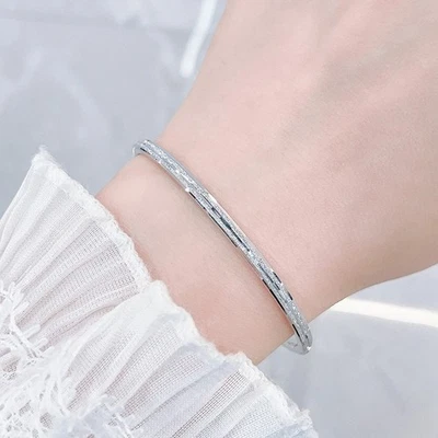 Brazalete PT950 Platino Puro 950 Brillante Mujer Ovalado 2.9mm ID54mm 9.5g Foto 1 de 4