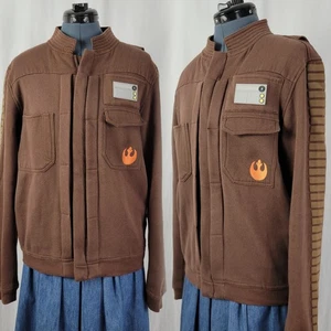Disney Parks Star Wars Galaxy's Edge Brown Rebel Full Zip Jacket Unisex Small - Foto 1 di 21
