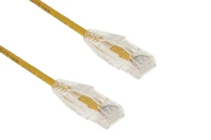 Cat6 Slim Ethernet Patch Cable, Snagless, 2 ft, Yellow - Picture 1 of 6