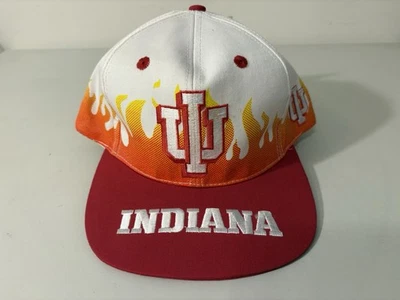 Vintage Indiana Hoosiers IU On Fire Hat With Tags 90s Front Row Rare - Image 1 of 4