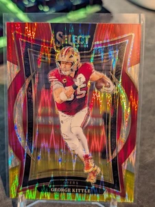 George Kittle 2024 Panini Select Red & Yellow Concourse Lvl San Francisco 49ers - Bild 1 von 2