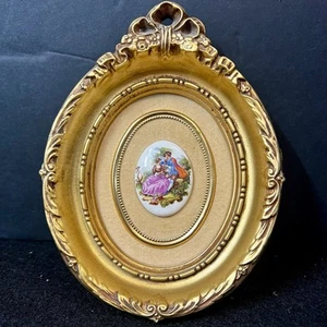 Victorian Couple Cameo Vintage B&S Creations Picture Gold Frame READ - Picture 1 of 9