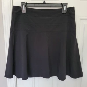 Athleta Damen schwarz Skort Reißverschlusstasche hinten Seitenreißverschluss Kordelzug Logo Größe 8 - Bild 1 von 12
