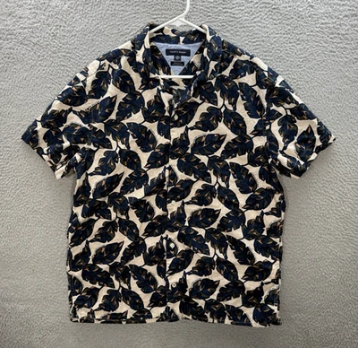 Tommy Hilfiger Shirt Mens XL Multicolor Floral Hawaiian Camp Linen Blend Coastal - Image 1 of 4