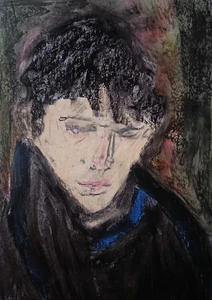 Portrait - Moderne Kunst - Ölkreide Auf Papier A4 - Bild 1 von 2