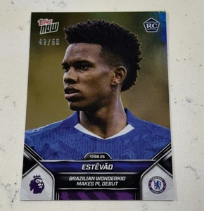 2025 Topps Now Premier League Estevao #6 RC Rookie Debut Gold 42/50 Chelsea - Picture 1 of 2