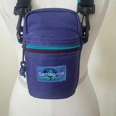 Samsonite World Sport Camera Soft Carrying Case 1990's Fanny Pack Teal Vtg Y2K - Image 1 of 4