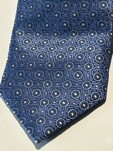 Neue David Donahue geometrisches blaues Design 100 % Seide Krawatte 59” x 3,5” Einzelhandelspreis $ 115 - Bild 1 von 6