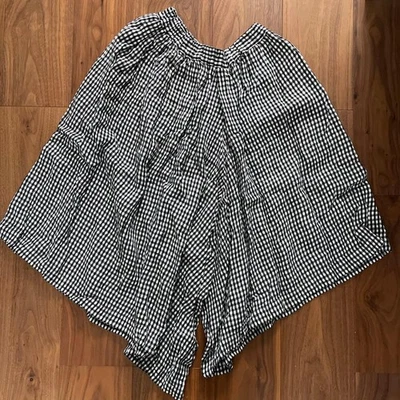 Calça xadrez Gingham Comme des Garçons XS bainha irregular assimétrica usada - Imagem 1 de 4