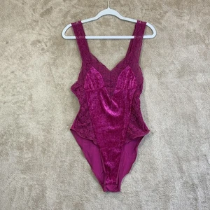 VTG Midnight Hour Babydoll Bodysuit M Velvet Lace Whimsigoth Rock Sexy EUC - Picture 1 of 9