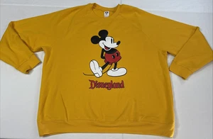 Disney Mickey Mouse Disneyland Yellow Size XXL Pullover Crewneck Sweatshirt - Picture 1 of 10