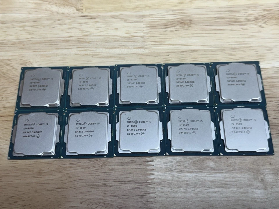 Lote de 10 CPU de escritorio Intel Core i5-8500 6 núcleos 3,0 GHz (SR3XE) PROBADAS Foto 1 de 2