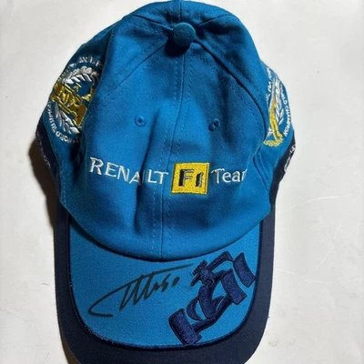 Renault F1 Fernando Alonso 2006 Champion Autographed Blue Cap Used - Image 1 of 4