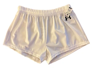 UNDER ARMOUR ADULT MEDIUM COMPETITION SHORTS WHITE N/S GYMNASTIC RUNNING GYM NWT - Picture 1 of 7