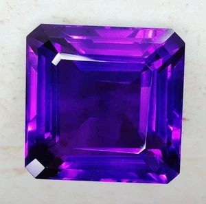 Brazilian Purple Amethyst Asscher Shape 100 Ct Certified Natural Loose Gemstone - Picture 1 of 6