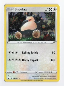 Snorlax 140/202 Kosmos Holo Foil Schwert Schild SWSH Promo Pokemon Karte TCG LP/NM - Bild 1 von 2