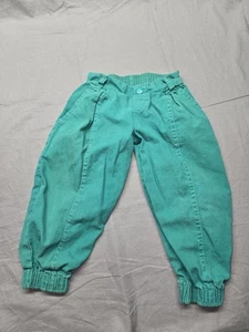 Vintage Buster Brown USA Made Toddler Pants 2T Teal Green Elastic Waist Corduroy - Picture 1 of 6