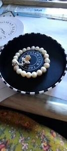 Thomas Sabo Pearl Bracelet With Angel Charm Size S Elasticated - Picture 1 of 6