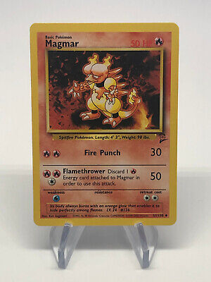 Magmar  51/130 - Uncommon - Vintage English Base Set 2 Pokemon Card - NM & LP