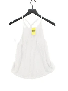 Gap Women's T-Shirt S White Striped Nylon with Elastane Sleeveless Basic - Picture 1 of 5