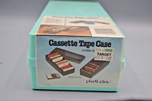 Vtg Plasti Plex 15 Audio Cassette Tape Storage Box Case Holder Seafoam - Picture 1 of 5