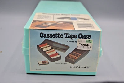 Vtg Plasti Plex 15 Audio Cassette Tape Storage Box Case Holder Seafoam - Image 1 of 4