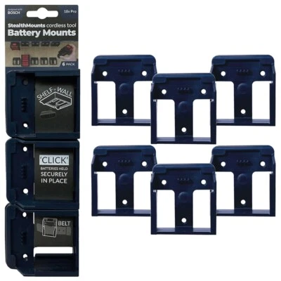StealthMounts 18V Bosch Battery Holder - 6 Pack | Bosch Battery Mount | Bosch... - Image 1 of 4
