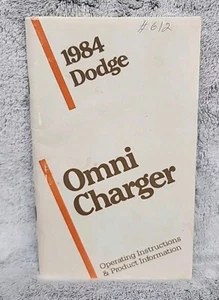 1984 Omni Charger Owner Operating Manual Book Dodge Chrysler Instruction Booklet - Picture 1 of 2