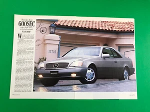 1993 MERCEDES BENZ 600SEC 600 SEC ORIGINAL PRINT AD 5 PAGE ROAD TEST PRINTED - Picture 1 of 3