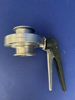2" Sanitary Flange Butterfly Valve with Handle, Used - Image 1 of 4