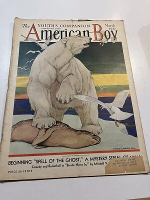 American Boy Vintage Magazine - March 1932 - Fiction - Articles - Polar Bear Foto 1 de 2