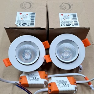 2x LED Downlights 240V Warm White Ceiling Recessed 65mm Cut-Out 7 Watts New - Picture 1 of 7