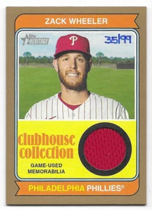 2023 Topps Heritage Clubhouse Collection Relic Gold Zack Wheeler #35/99 (CCR-ZW) - Bild 1 von 2