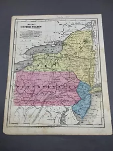 1853 ORIGINAL Burgess Atlas Map of New York, Pennsylvania, New Jersey - Picture 1 of 8