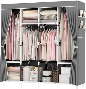 Kleiderschrank für Schlafzimmer Ankleidezimmer Offener Stoffschrank Kinderzimmer - Bild 1 von 9
