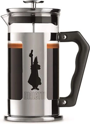 Bialetti Preziosa Coffee French Press Pot 1L 8 Cup Red Silver Filter Manual Hand - image 1 of 4