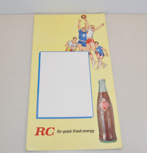 Vintage RC COLA CARDBOARD SIGN Advertising Basketball 1950s 1960s Royal Crown