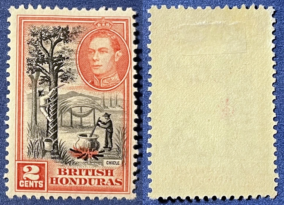 Honduras Británica 1938 Sc-116 árboles de goma Tappin negro-Carmine MLH OG #W4 Foto 1 de 1