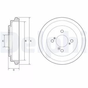 DELPHI BF596 Brake Drum for SUZUKI - Bild 1 von 3