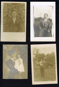 Young Men, Mother & Child Peach City, Ohio-REAL PHOTO RPPC Postcards AZO & CYKO - Picture 1 of 2