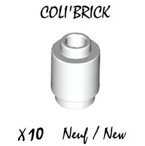 lego 3062 b - 10x Brique ronde / Brick Round 1x1 open stud - Blanc White - NEUF - Imagen 1 de 1