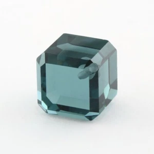 CUBIC ZIRCONIA BLUE-GREEN COLOR 12 MM CUBE CORNER DRILLED F-4266 - Picture 1 of 1